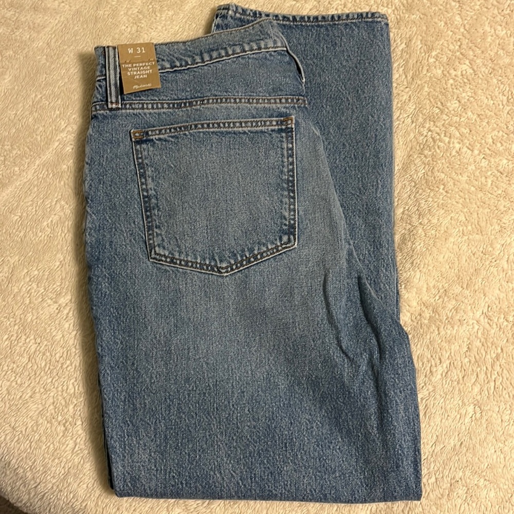 Madewell The Perfect Vintage Straight Jean in Seyland Wash size 31 NWT